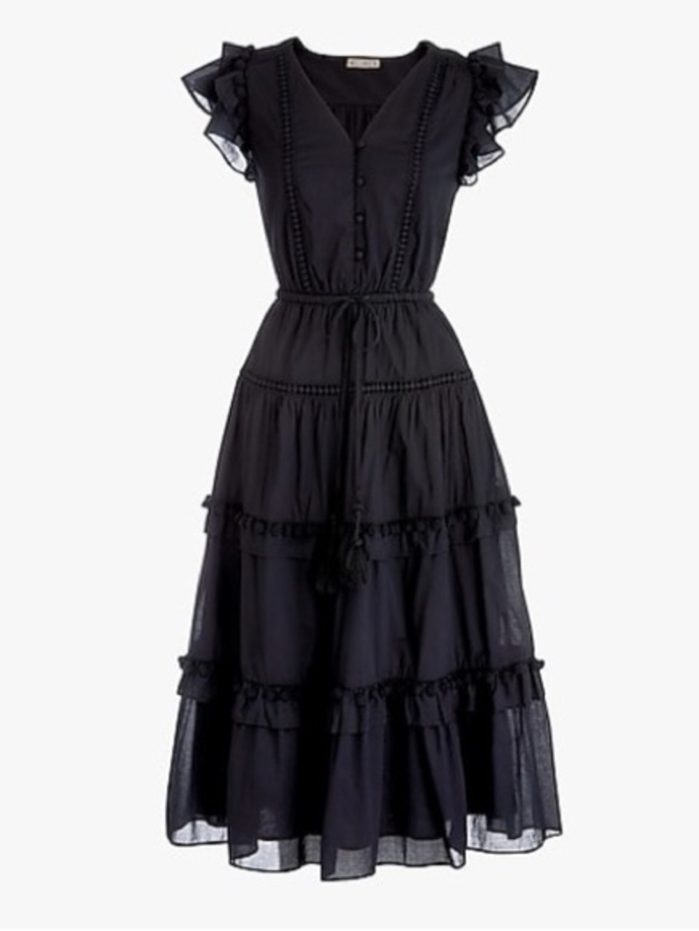 J. Crew Pompom Dress in Cotton Voile